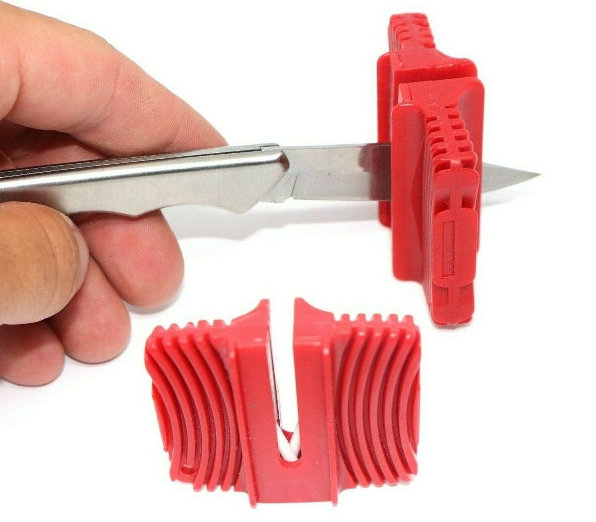 Mini Messerschärfer Keramik für Messer und Taschenmesser Schleifer Schleifstein (Messer-Schärfer)